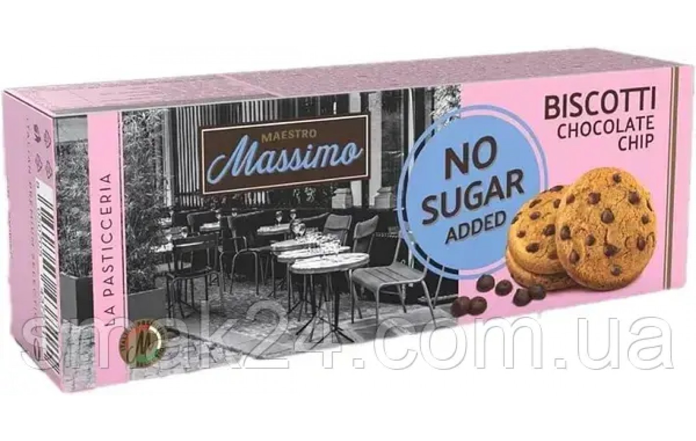 Печенье БЕЗ САХАРА с шоколадной крошкой Maestro Massimo Biscotti 135г Италия