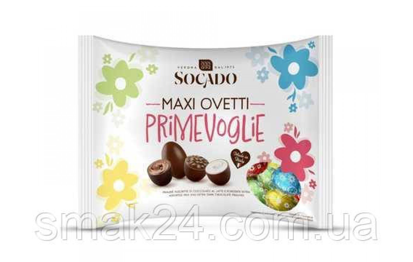 Конфеты шоколадные Яйца Ассорти Socado Maxi Ovetti Primevoglie 450г Италия