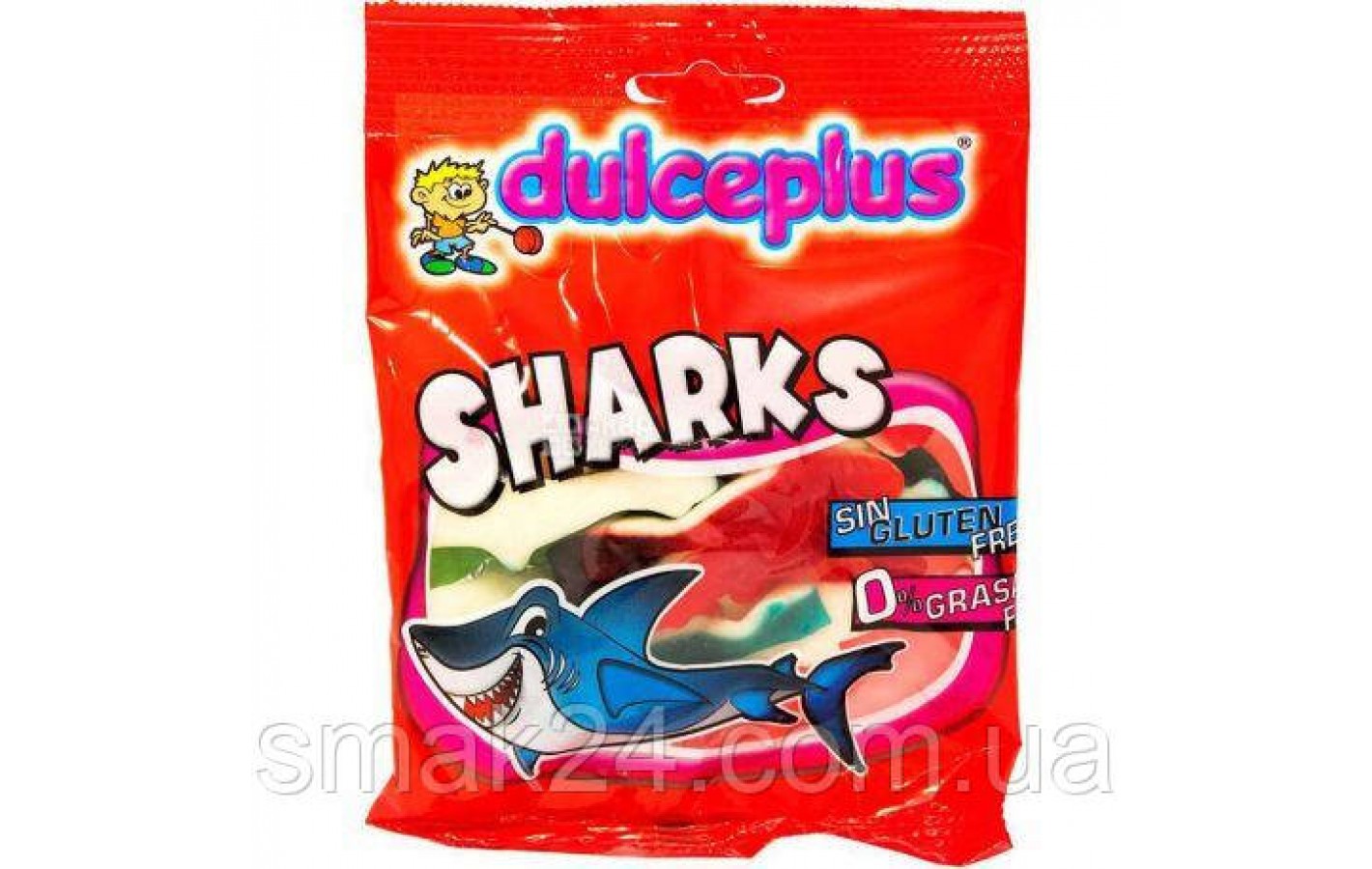 Желейні цукерки БЕЗ ГЛЮТЕНА Акули Dulceplus Sharks 100 г Іспанія