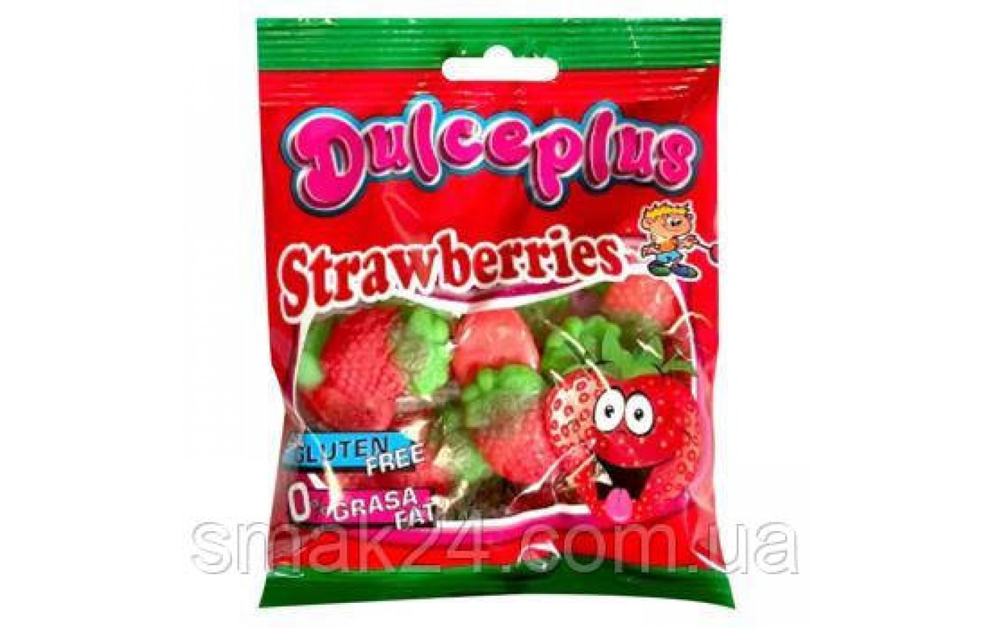 Желейні цукерки БЕЗ ГЛЮТЕНА Полунички Dulceplus Strawberries 100 г Іспанія