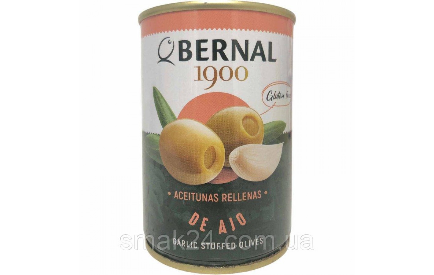 Оливки зеленые фаршированные чесноком БЕЗ ГЛЮТЕНА Bernal Aceitunas rellenas de Ajo 292г/120г Испания