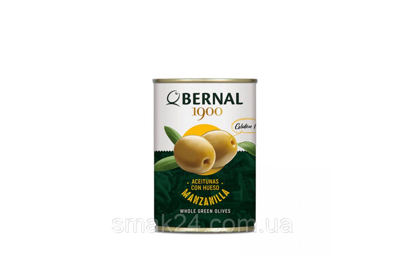 Оливки зелені з кісточкою БЕЗ ГЛЮТЕНА Bernal Manzanilla con Hueso 292 г/150г Іспанія