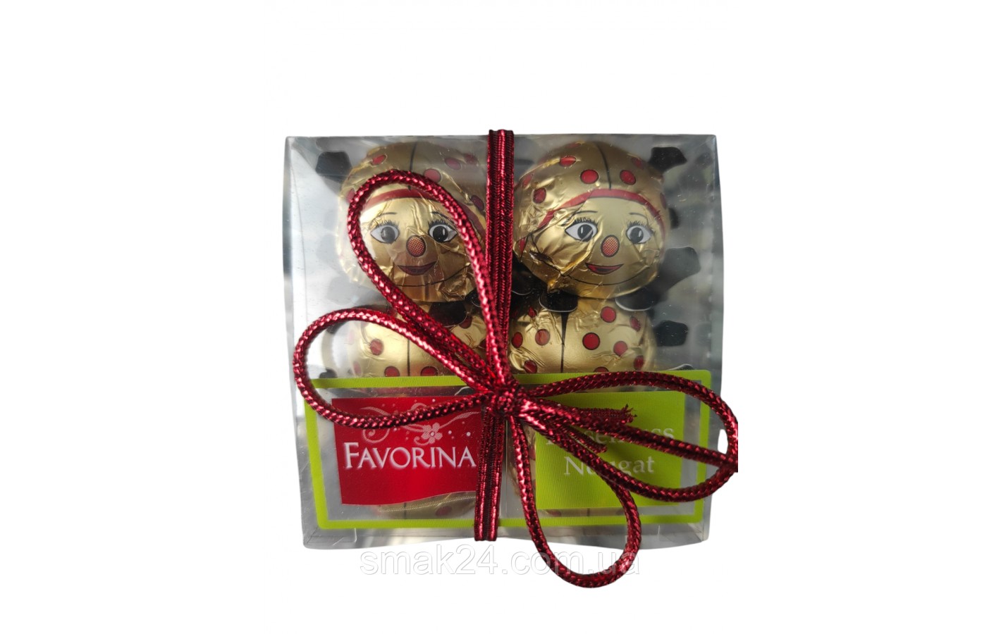 Шоколадные конфеты с ореховой нугой Божьи коровки Favorina (16шт) 100г Германия