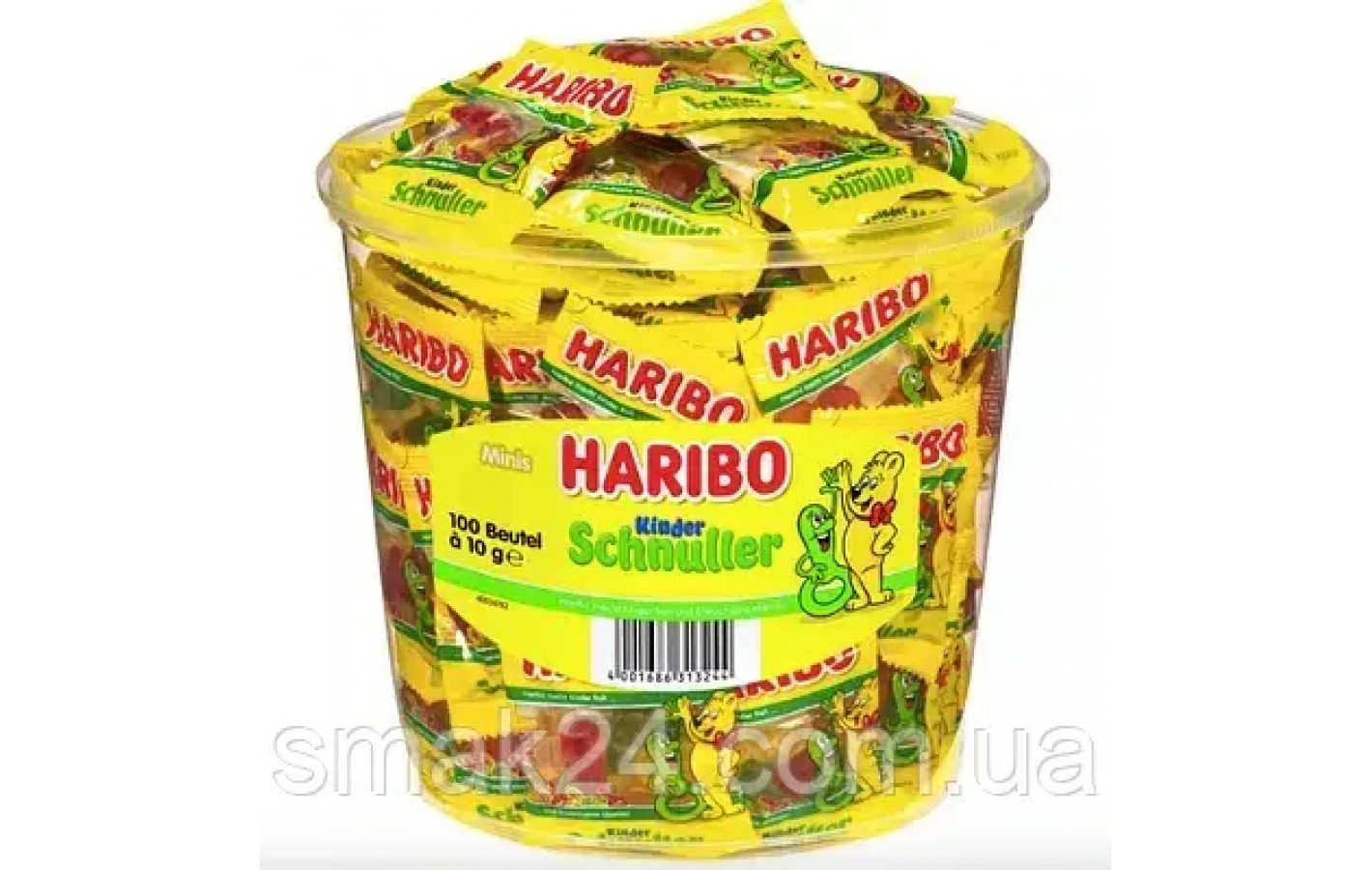 Желейні цукерки соски-пустушки Haribo Kinder Schnuller (фруктовий мікс) 1000 г (100 шт.х10г) Німеччина
