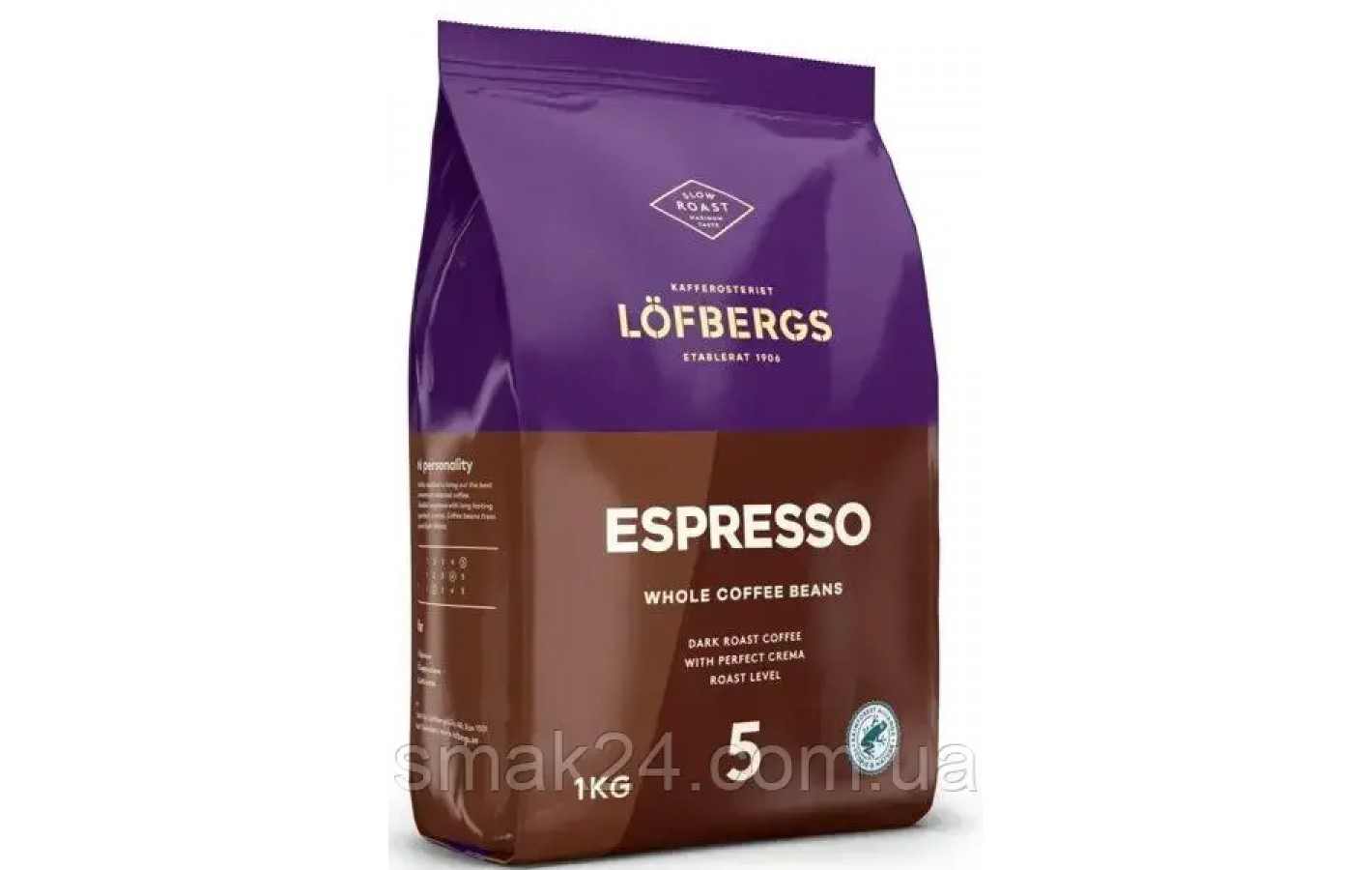 Кофе в зернах 100% Арабика Lofbergs Espresso 1 кг Швеция