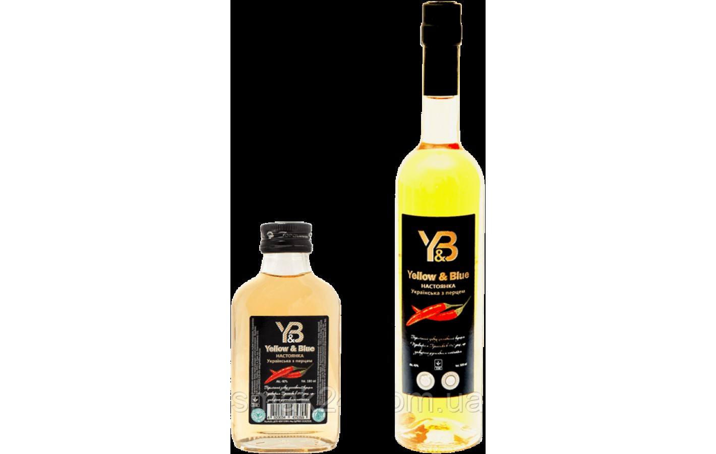 Водка YELLOW & BLUE Українська з перцем Настоянка 40% об. Горобина