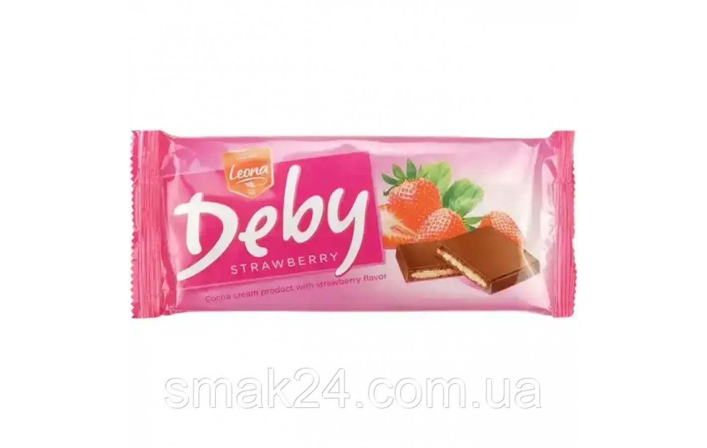 Молочна кондитерська плитка з полуничною начинкою Deby 90 г Польща