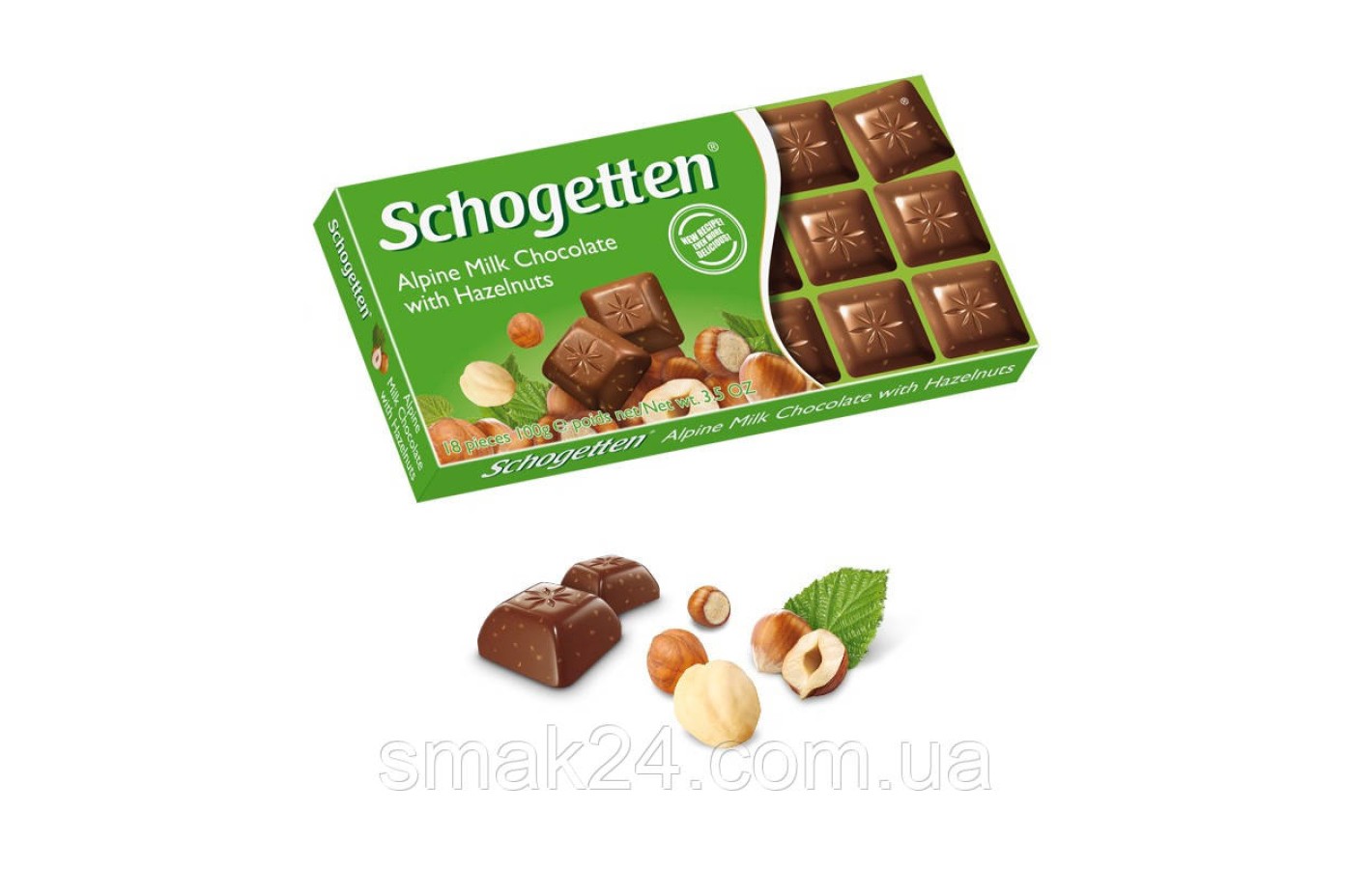 Шоколад молочний із фундуком Schogetten Alpine Milk with Hazelnuts 100 г, Німеччина