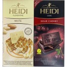 Шоколад (2шт) с карамелизированным слоем миндаля Florentine 100г и темный Кислая вишня 80г Heidi Румыния