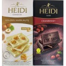 Шоколад (2шт) белый с цельным фундуком 100г и темный с Клюквой 80г Heidi Румыния