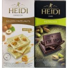 Шоколад (2шт) белый с цельным фундуком 100г и темный с Фисташкой 80г Heidi Румыния