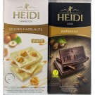 Шоколад (2шт) белый с цельным фундуком 100г и темный Эспрессо 80г Heidi Румыния