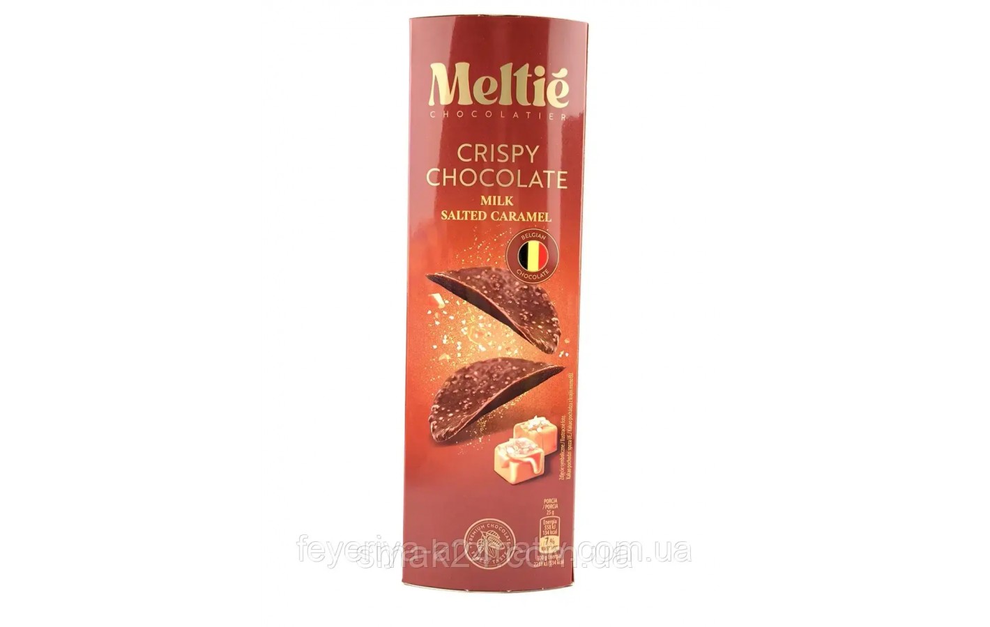 Шоколадные чипсы с карамель солью Crispy Milk Salted Caramel Meltie 125г Бельгия