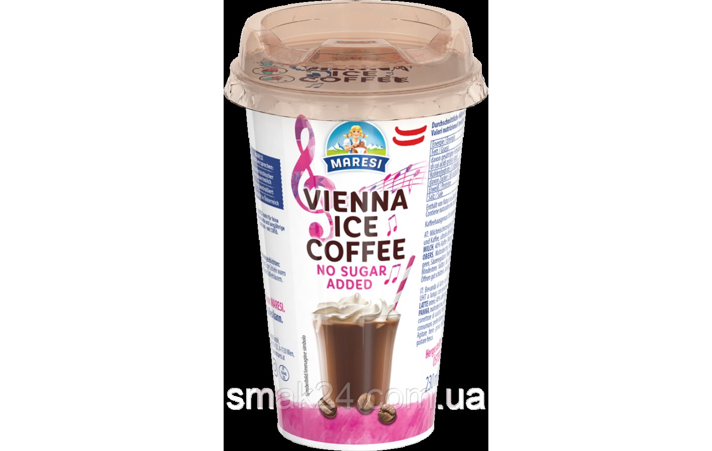 Холодный кофе с молоком без сахара Maresi Vienna Ice Coffee No Sugar Added 230мл Австрия