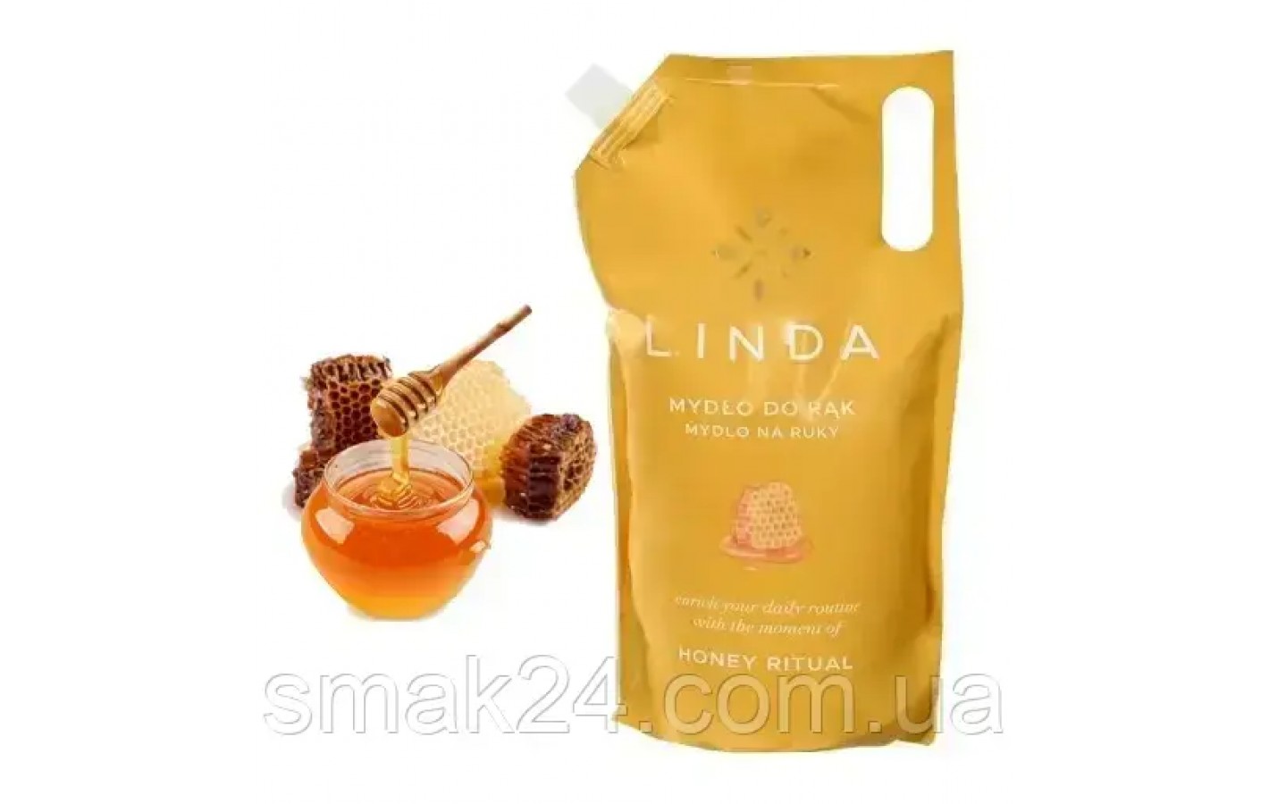 Мыло для рук жидкое увлажняющее Мед Linda Mydlo do rak Honey Ritual 1л Польша