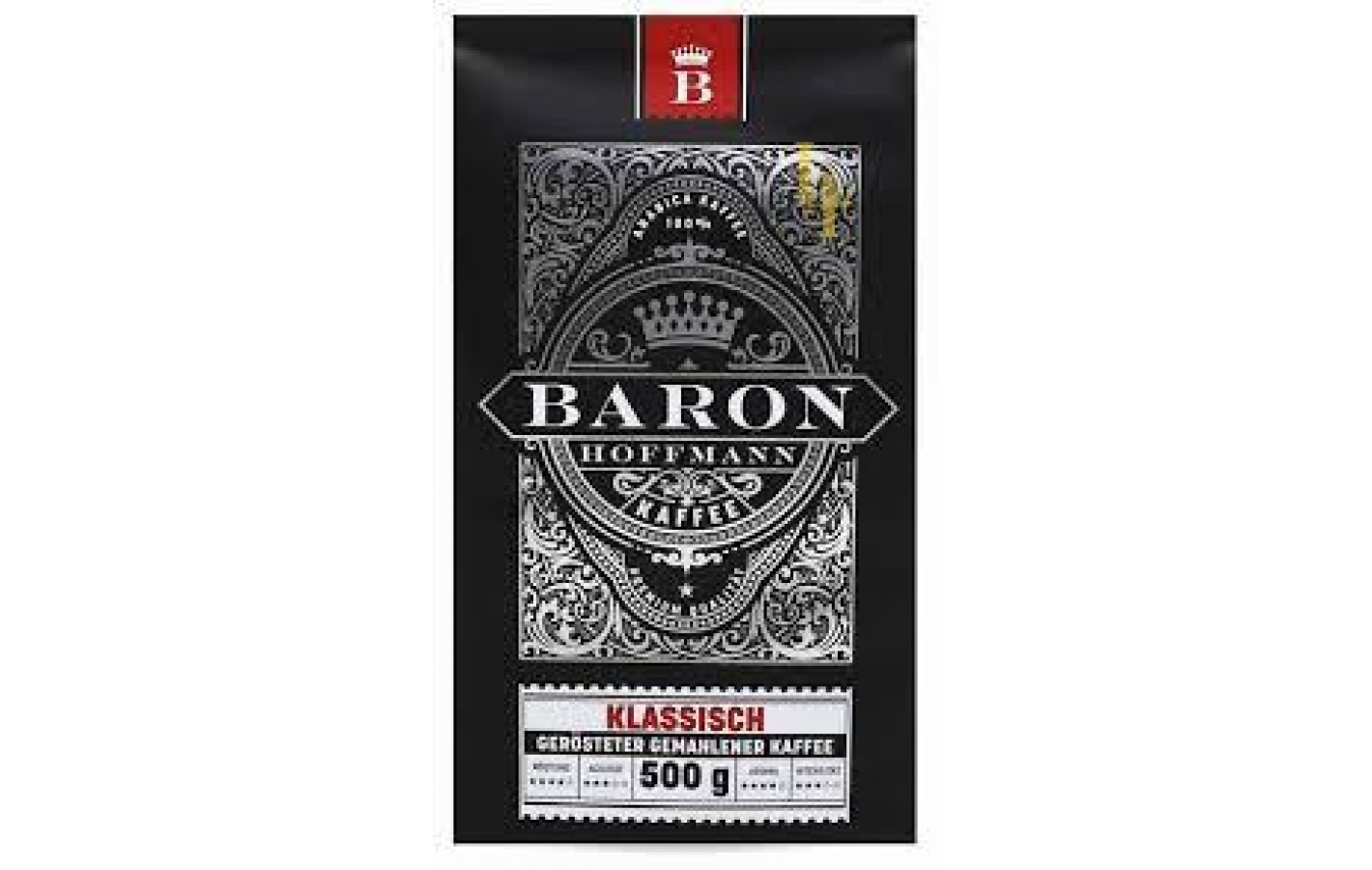 Кава мелена 100% Арабіка Baron Hoffmann Kaffee Klassisch 500 г Німеччина