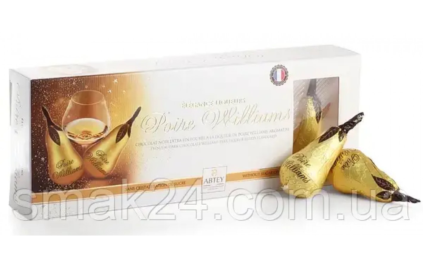 Конфеты из Черного шоколада Груша с Ликером Poire Williams Abtey 100г Франция