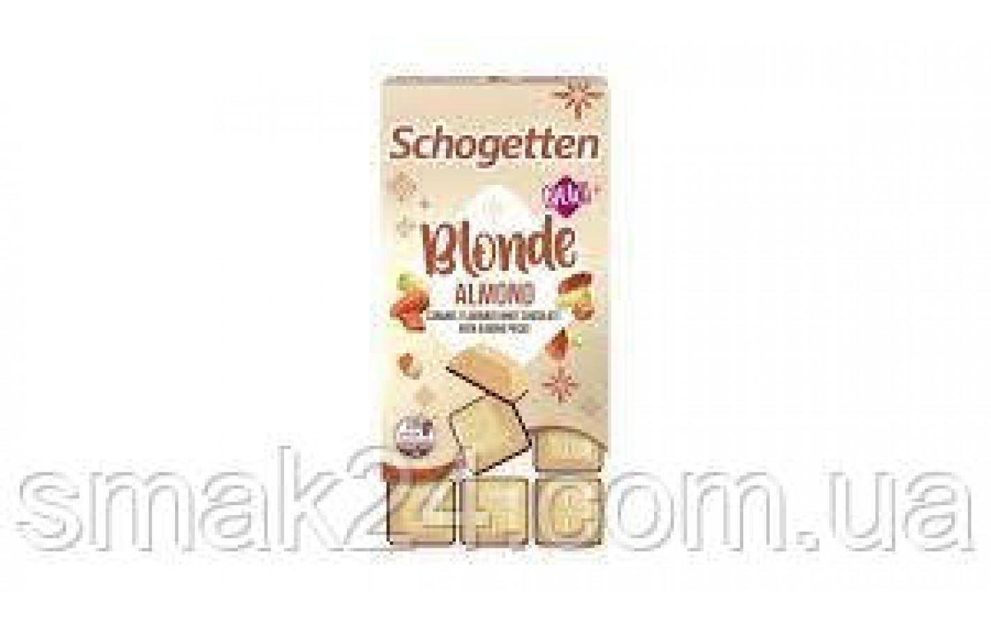 Шоколад белый с миндальной крошкой и карамелью Schogetten Blonde Almond Caramel Германия, 100г