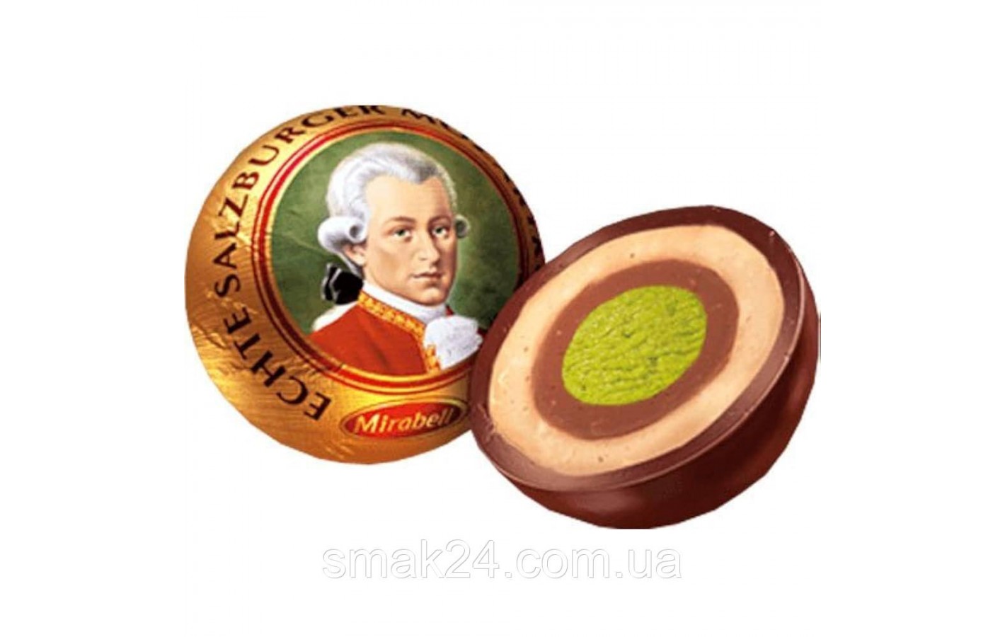 Конфеты марципановые с фисташковым пралине Mozart Kugeln Mirabell 42г (3х14г) Германия