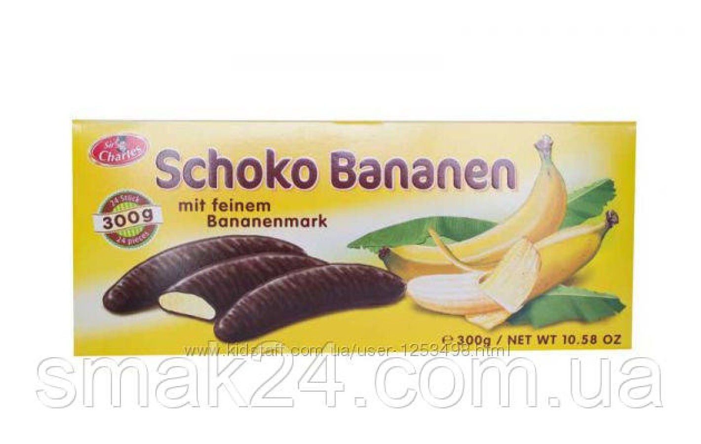 Конфеты шоколадные Schoko Bananen (с банановой начинкой) Sir Charles Австрия 300г