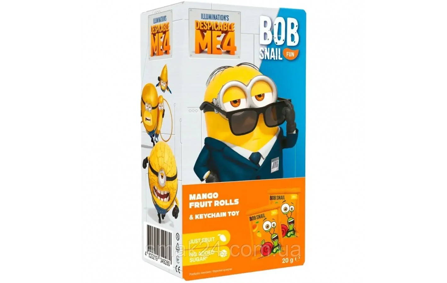 Набор фруктовых конфет Bob Snail Fun Манго с игрушкой БЕЗ ЦУКРУ ТА ГЛЮТЕНУ Bob Snail 20 г