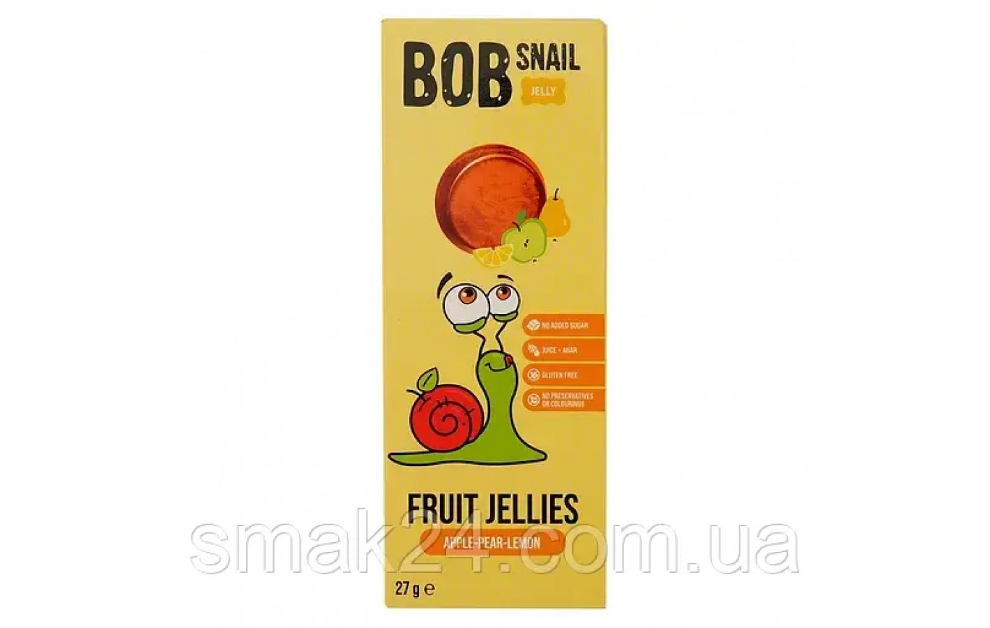 Натуральний мармелад Bob Snail Яблуко-Груша-Лимон 27 г