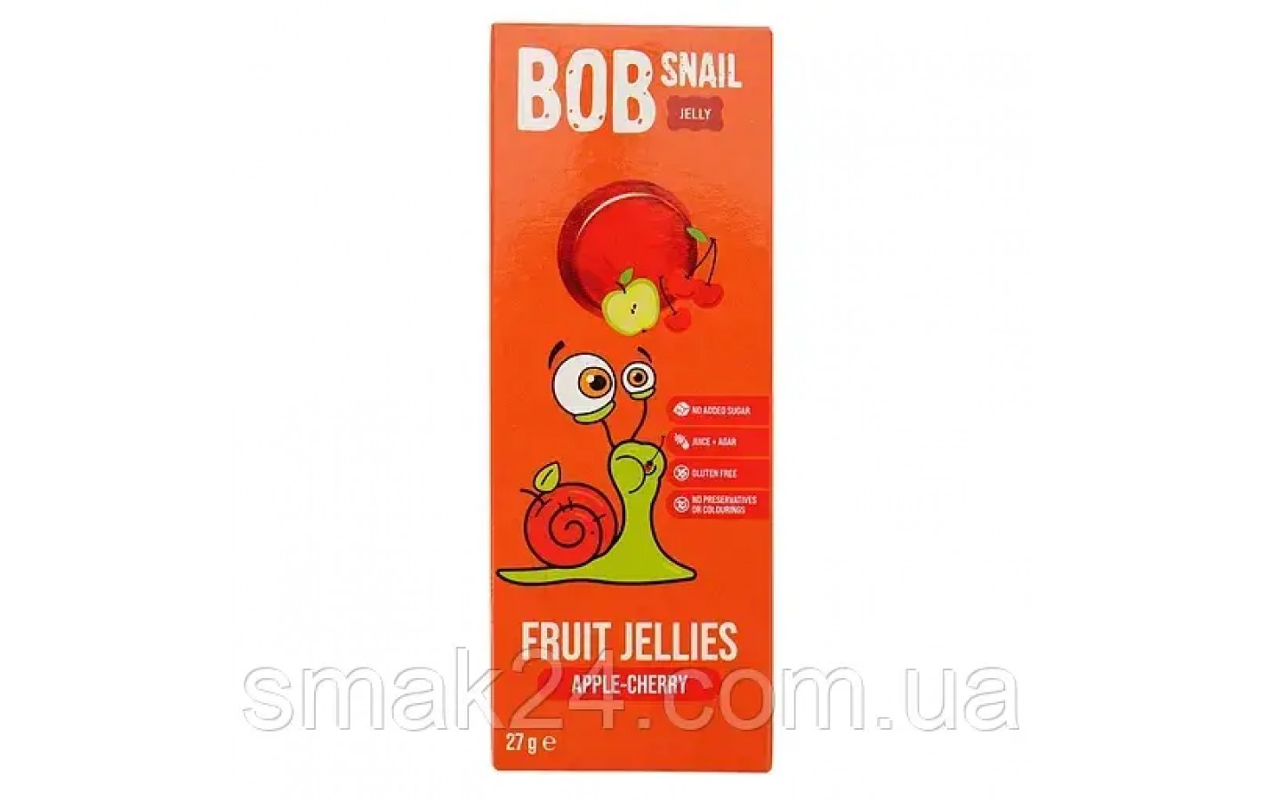 Натуральний мармелад Bob Snail Яблоко-Вишня 27 г