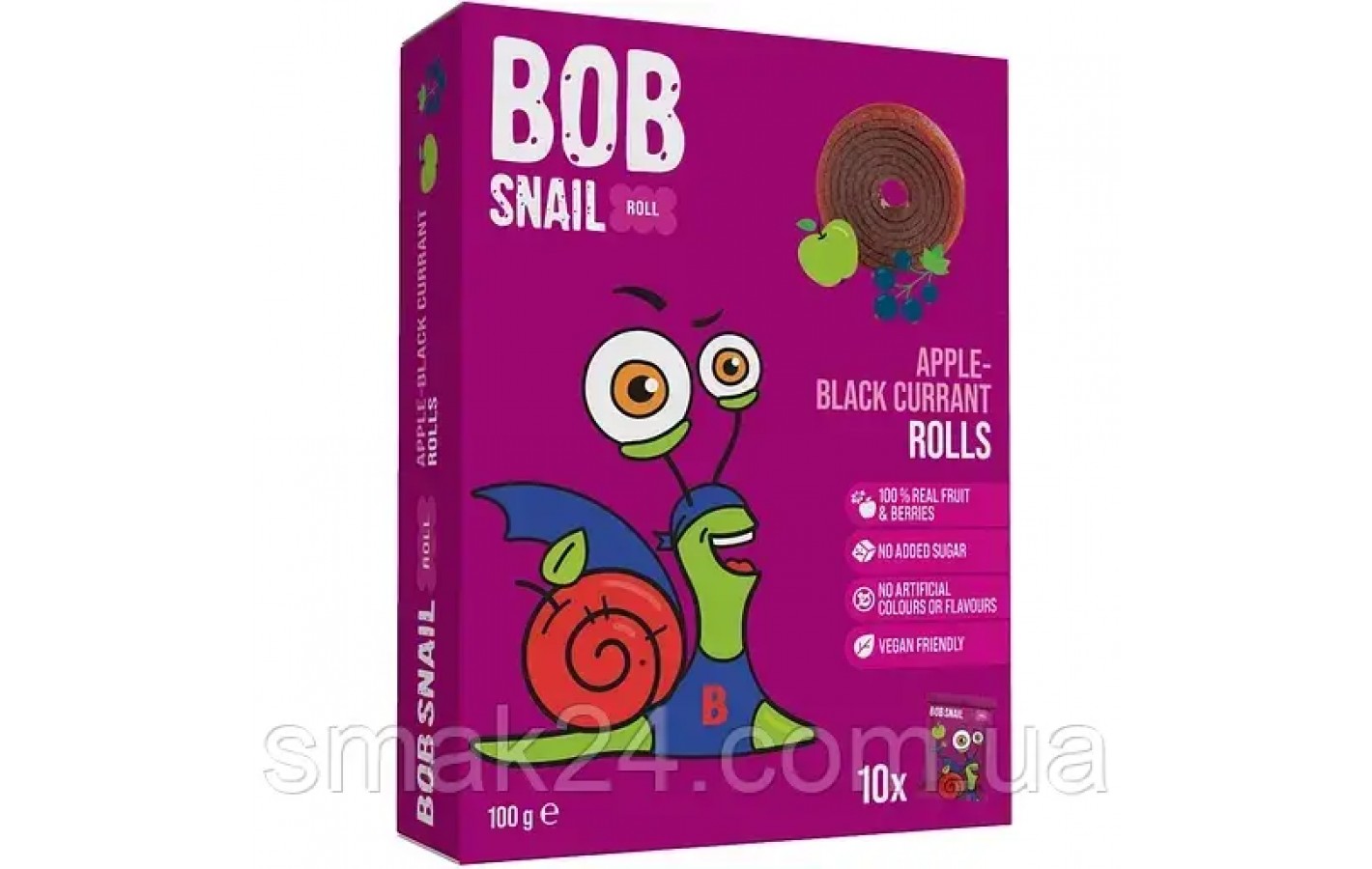 Цукерки фруктові яблучно-смородинові Bob Snail (10 шт. х 10 г) 100 г