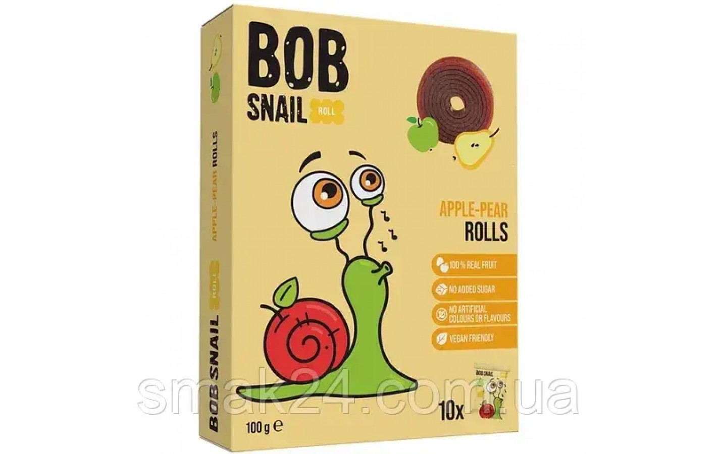 Цукерки фруктові яблучно-грушеві Bob Snail (10 шт. х 10 г) 100 г