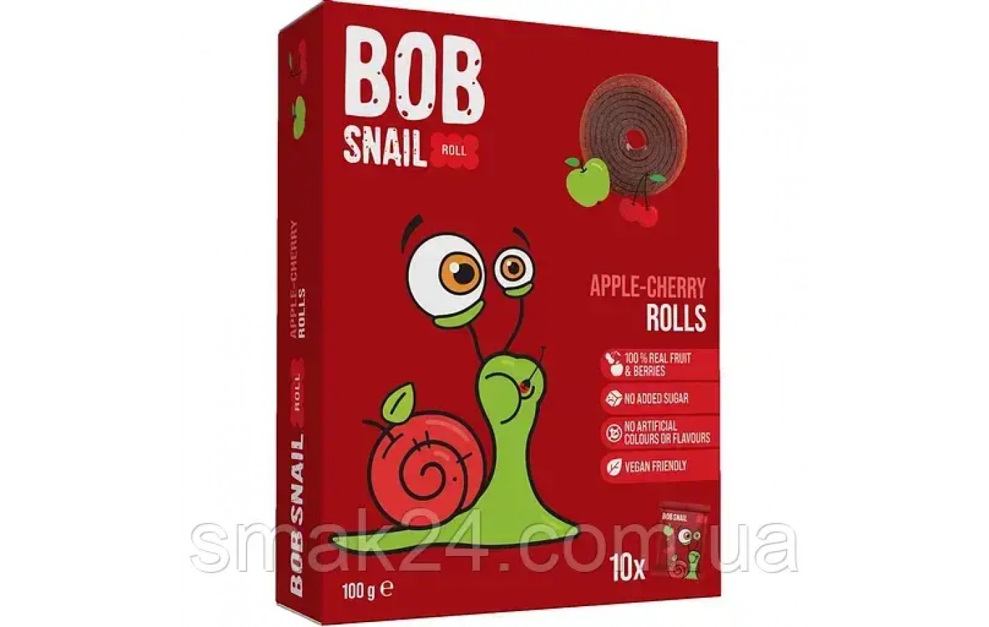 Цукерки фруктові яблучно-вишневі Bob Snail (10 шт. х 10 г) 100 г