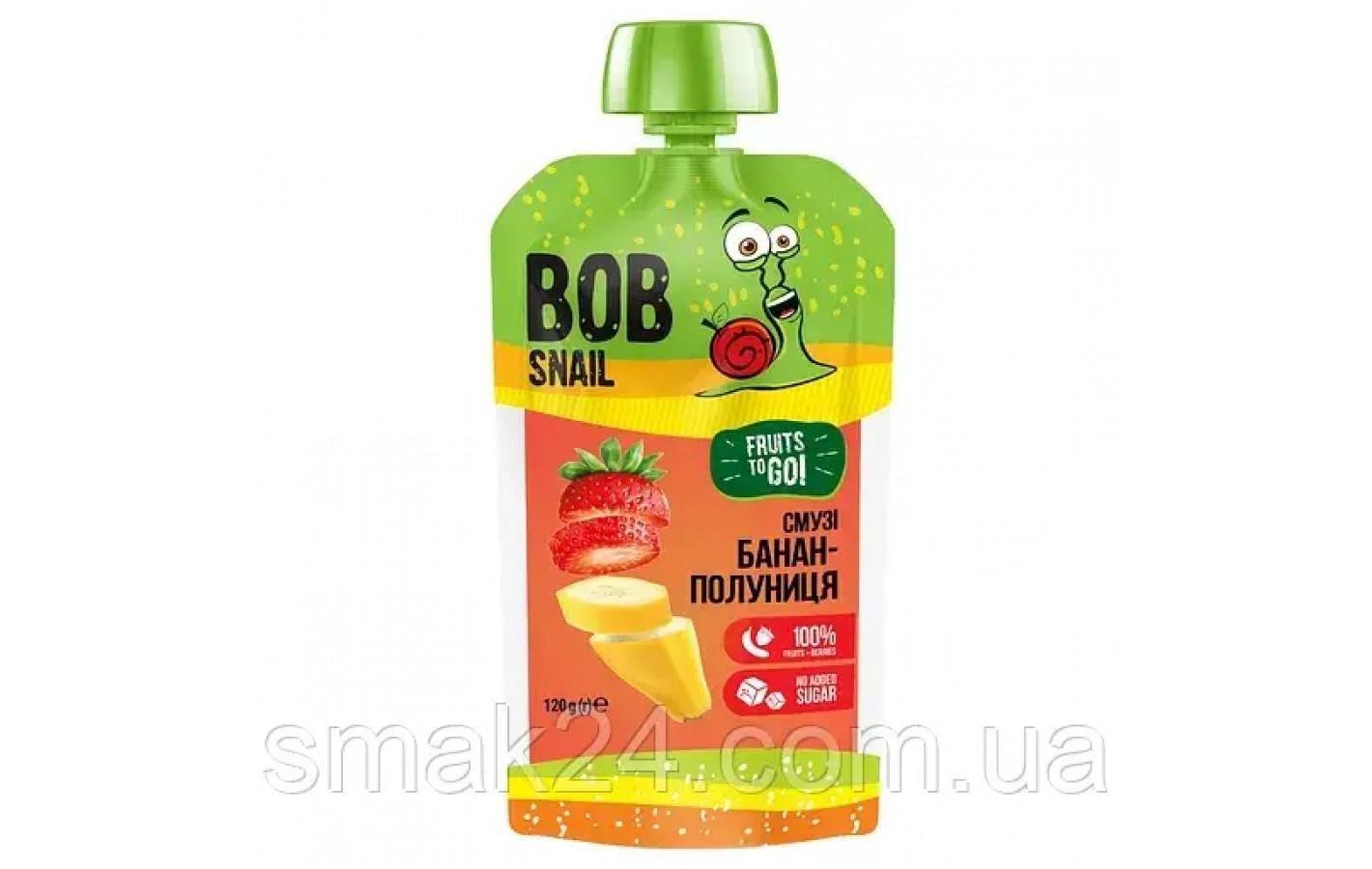 Смузи фруктовое Bob Snail Банан-Клубника, пастеризованное, 120 г