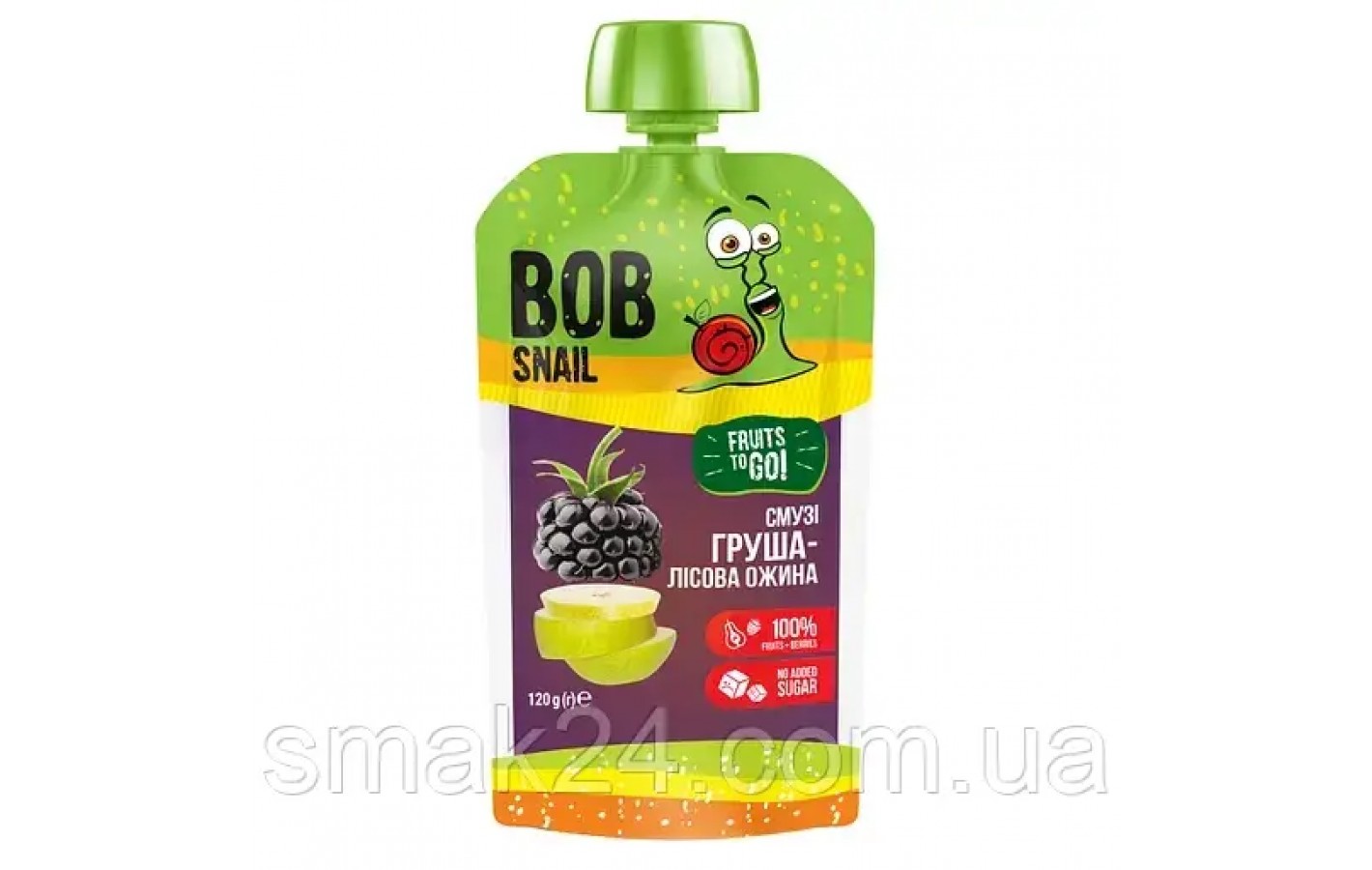 Смузи фруктовое Bob Snail Груша-Лісова Ожина, пастеризованное, 120 г