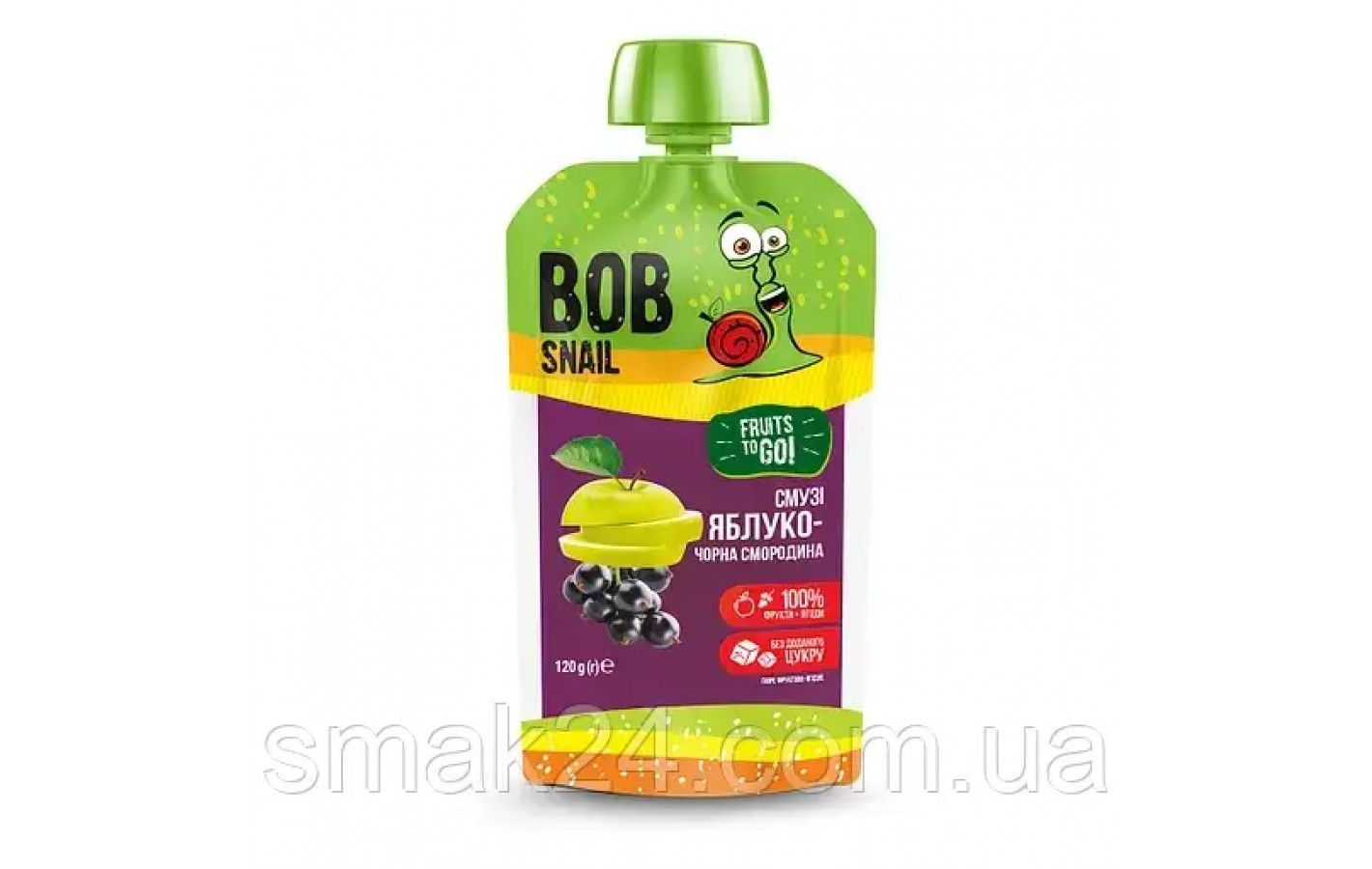 Смузи фруктовое Bob Snail Яблоко-черная смородина, пастеризованное, 120 г