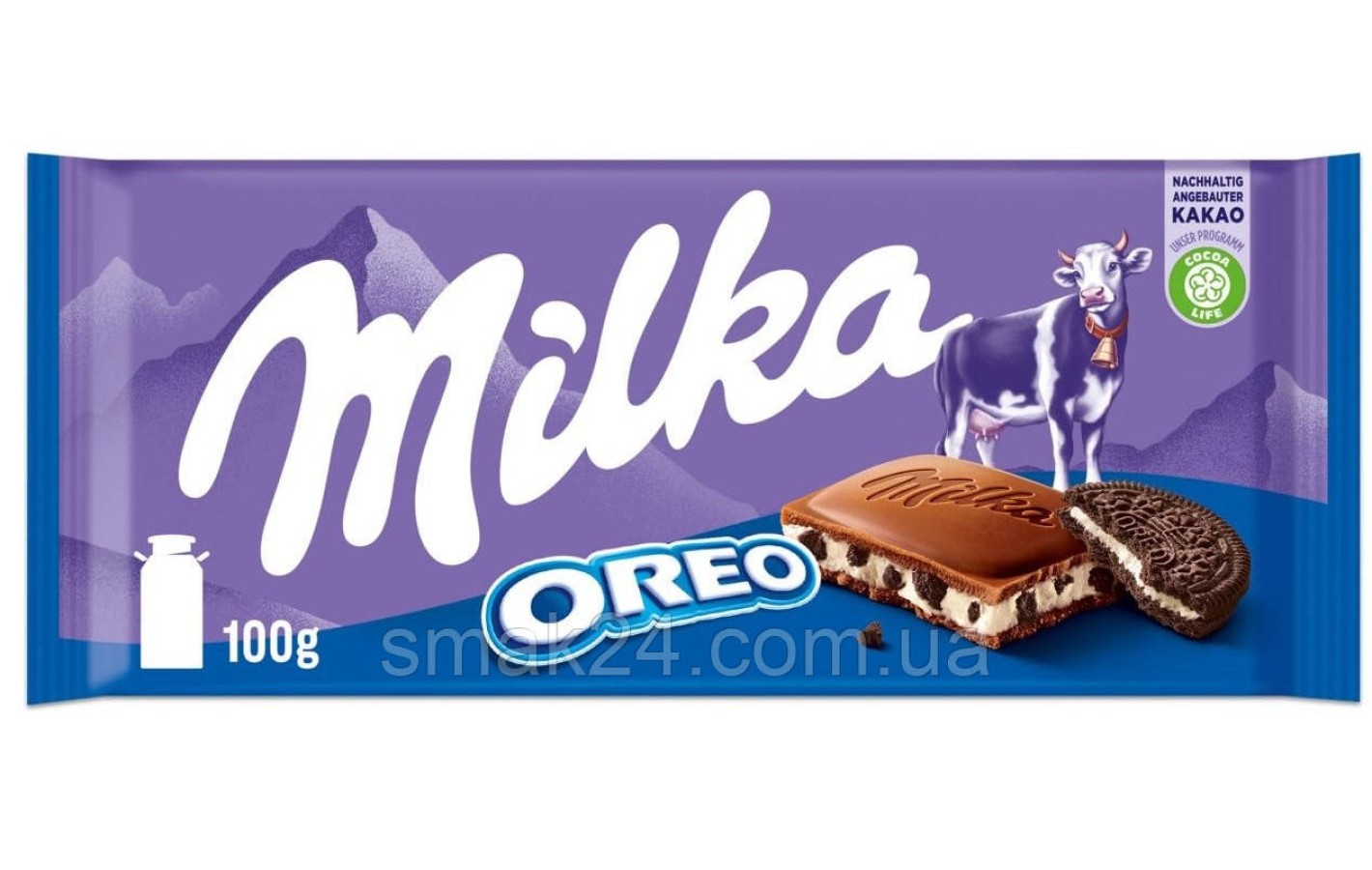 Шоколад молочный Milka Oreo ( c печеньем Орео) Швейцария 100г