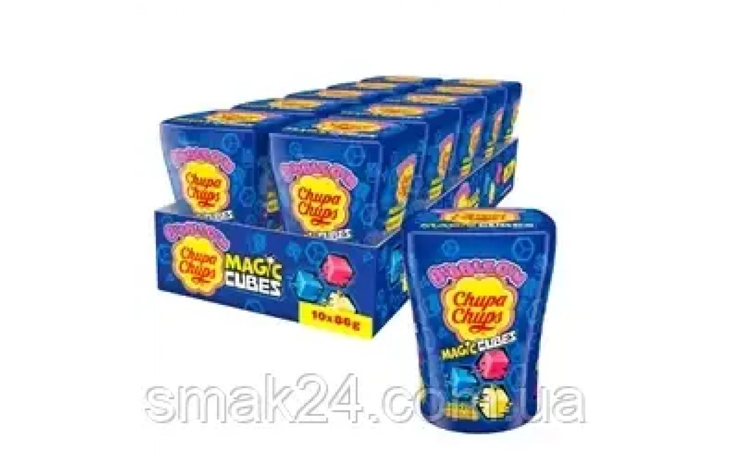 Жувальна гумка Bubble Gum із фруктовим смаком Chupa Chups Magic Cubes Bubble Gum 86г Италия