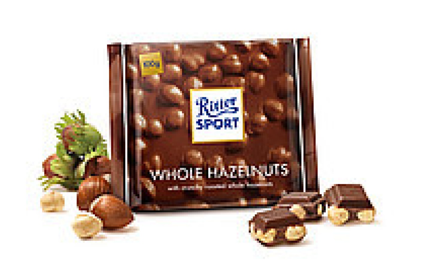 Шоколад молочный Ritter Sport VOLL-NUSS (цельный лесной орех) Германия 100г