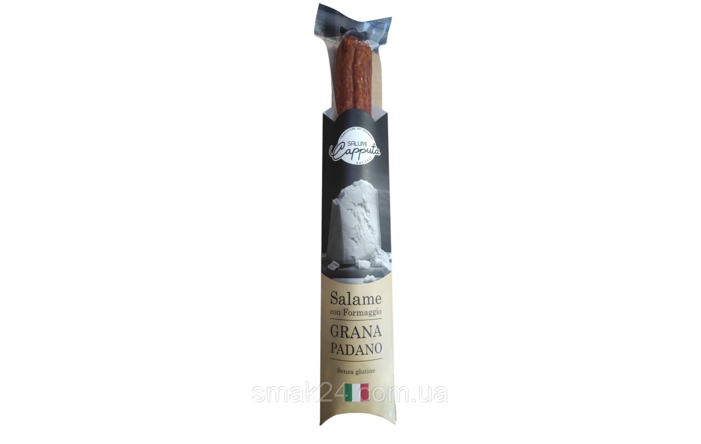 Ковбаса салямі з пармезаном БЕЗ ГЛЮТЕНА Salumi Capputa Salame con Formaggio Grana Padano, 300г Италия