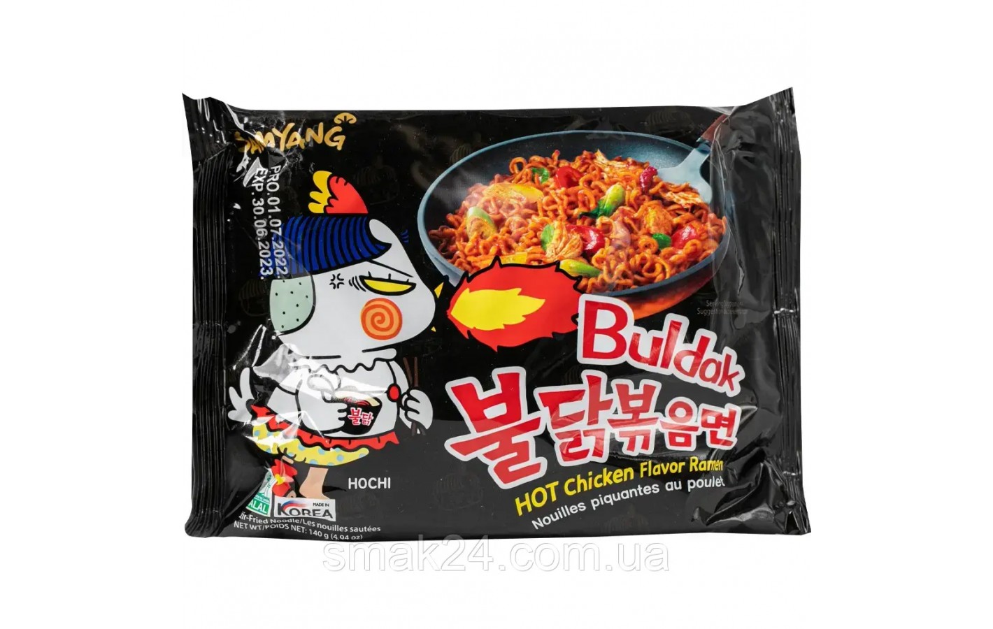 Локшина швидкого приготування гостра з куркою BULDAK HOT Chicken flavor ramen SAMYANG 140 г