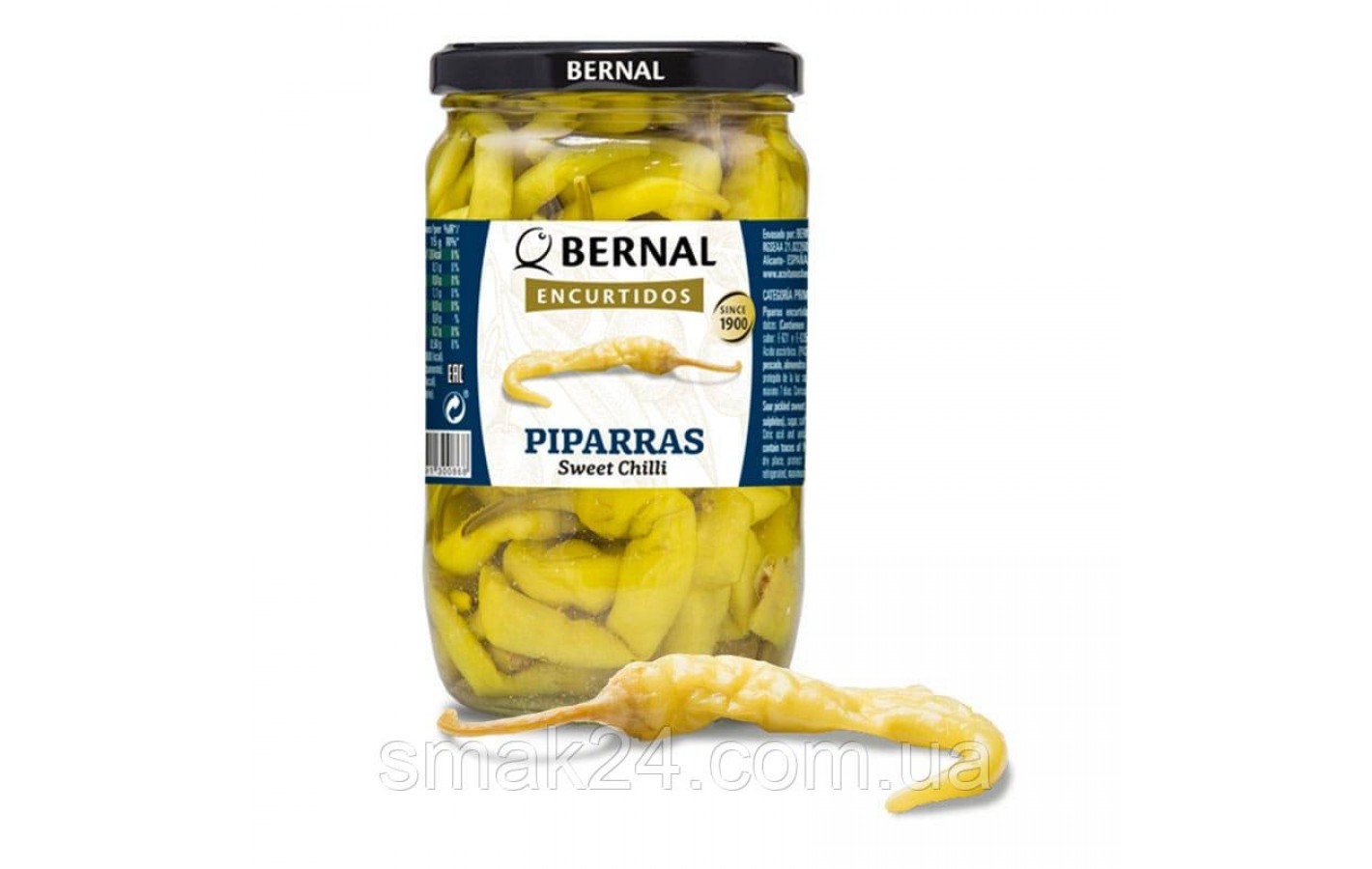 Перец чили сладкий, маринованный БЕЗ ГЛЮТЕНА Bernal Piparras Sweet Chilli Peppers 685/300г Испания