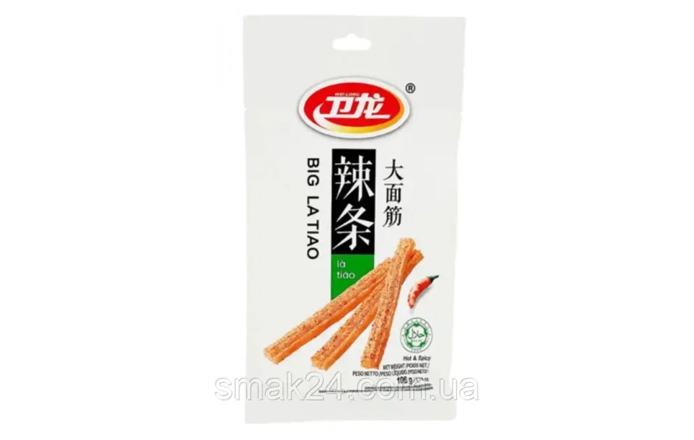 Снек острый латяо Weilong Big Latiao Hot & Spicy 106г Китай
