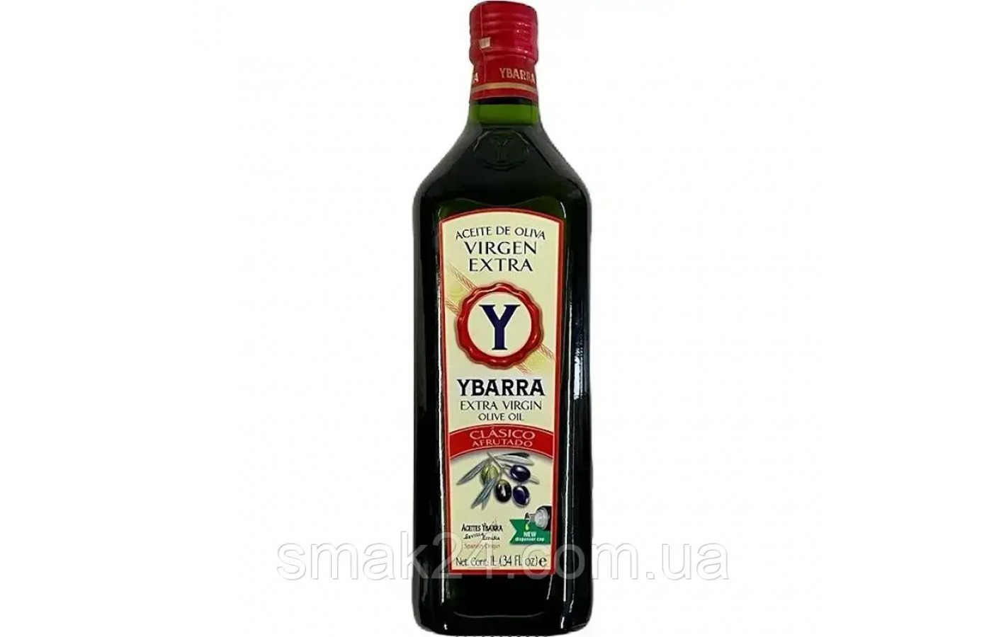 Масло оливковое первого отжима (с дозатором) Ybarra Extra Virgin Classico Afrutado 1л Испания
