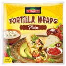 Тортилья из пшеничной муки Tortilly Wraps Plain Vegan El Tequito (8шт) 320г Германия