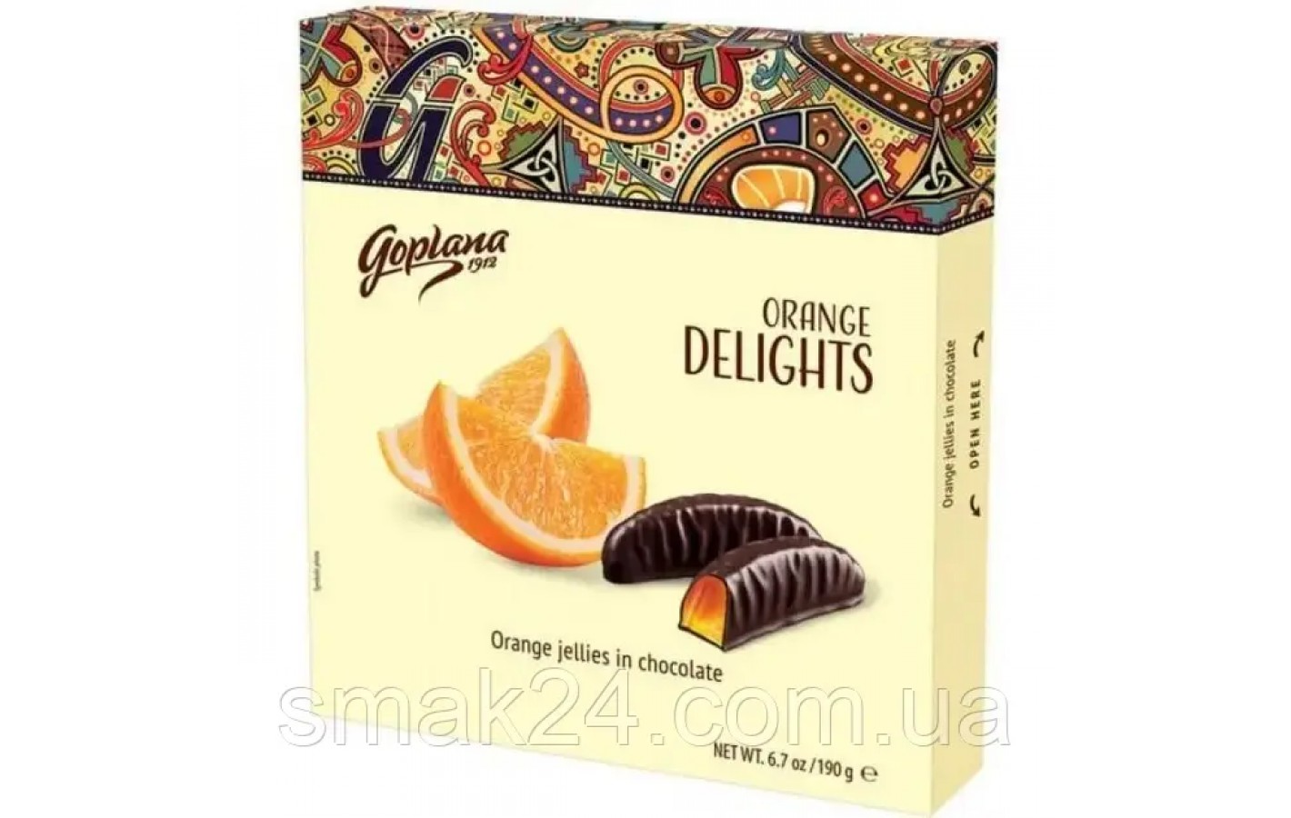 Конфеты шоколадные с апельсиновым мармеладом Goplana Delights Orange Польша 190г