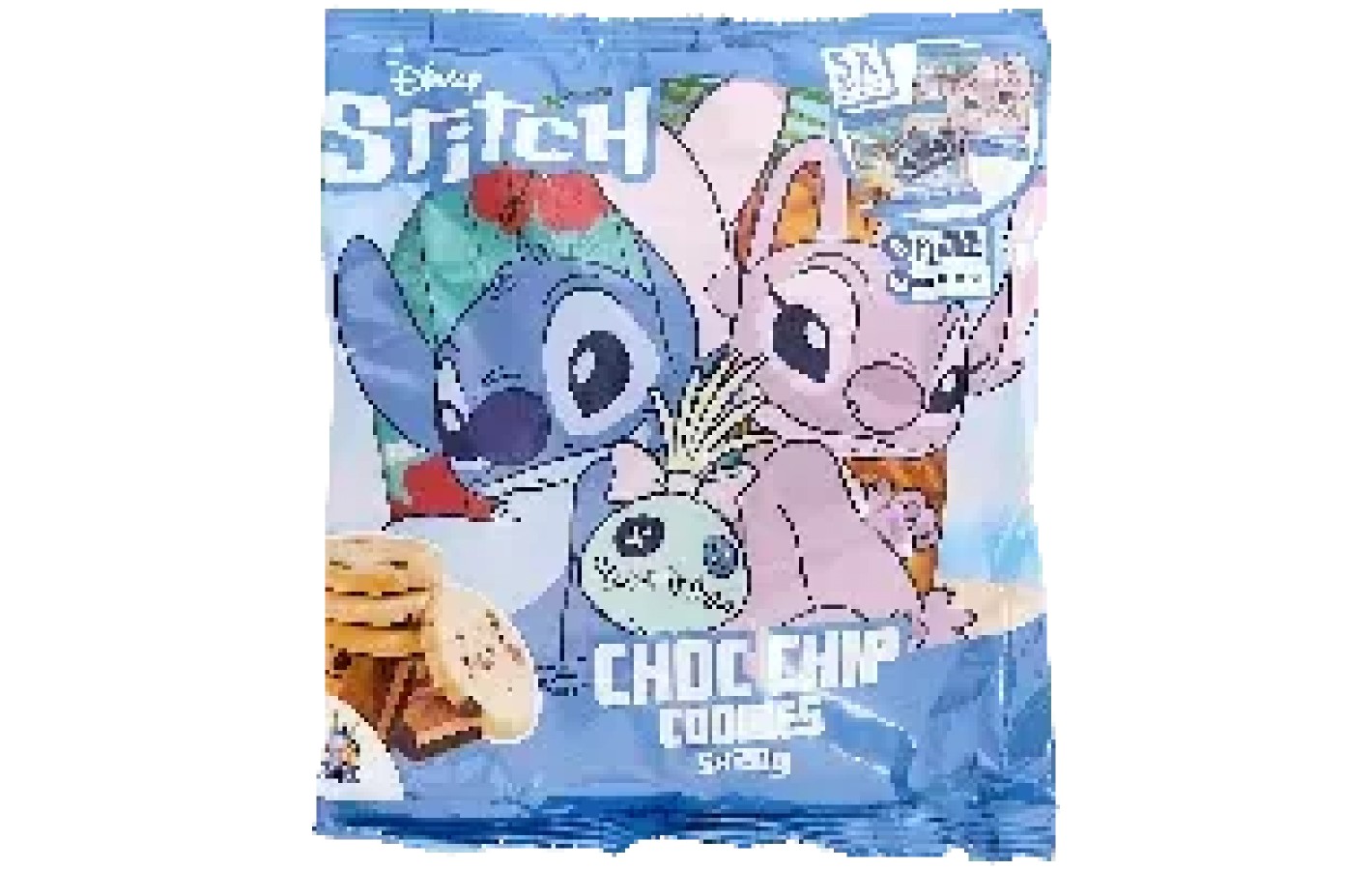 Печенье БЕЗ ПАЛЬМОВОГО МАСЛА Disney Stitch Choc Chip Cookies (5x20г) 100г Польша
