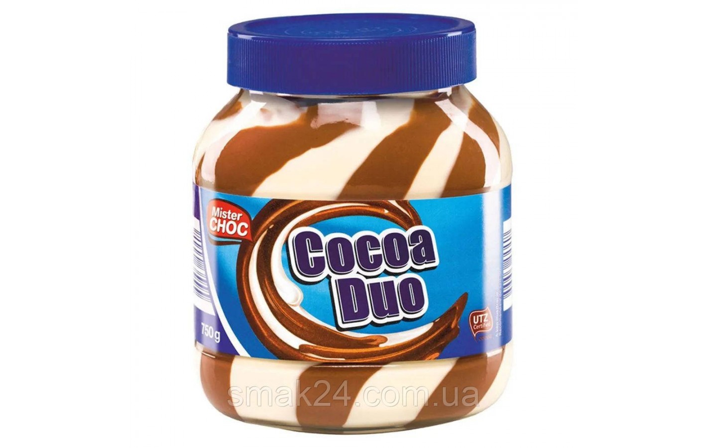 Шоколадна - молочна  паста Mister Choc duo Cacao Creme 750г Германия