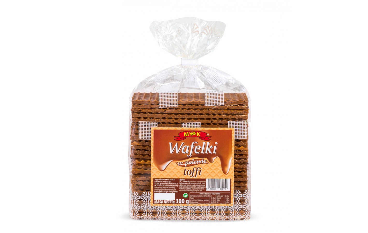 Вафли в карамельной глазури тоффи M&K Wafelki w polewie Toffi 300г Польша