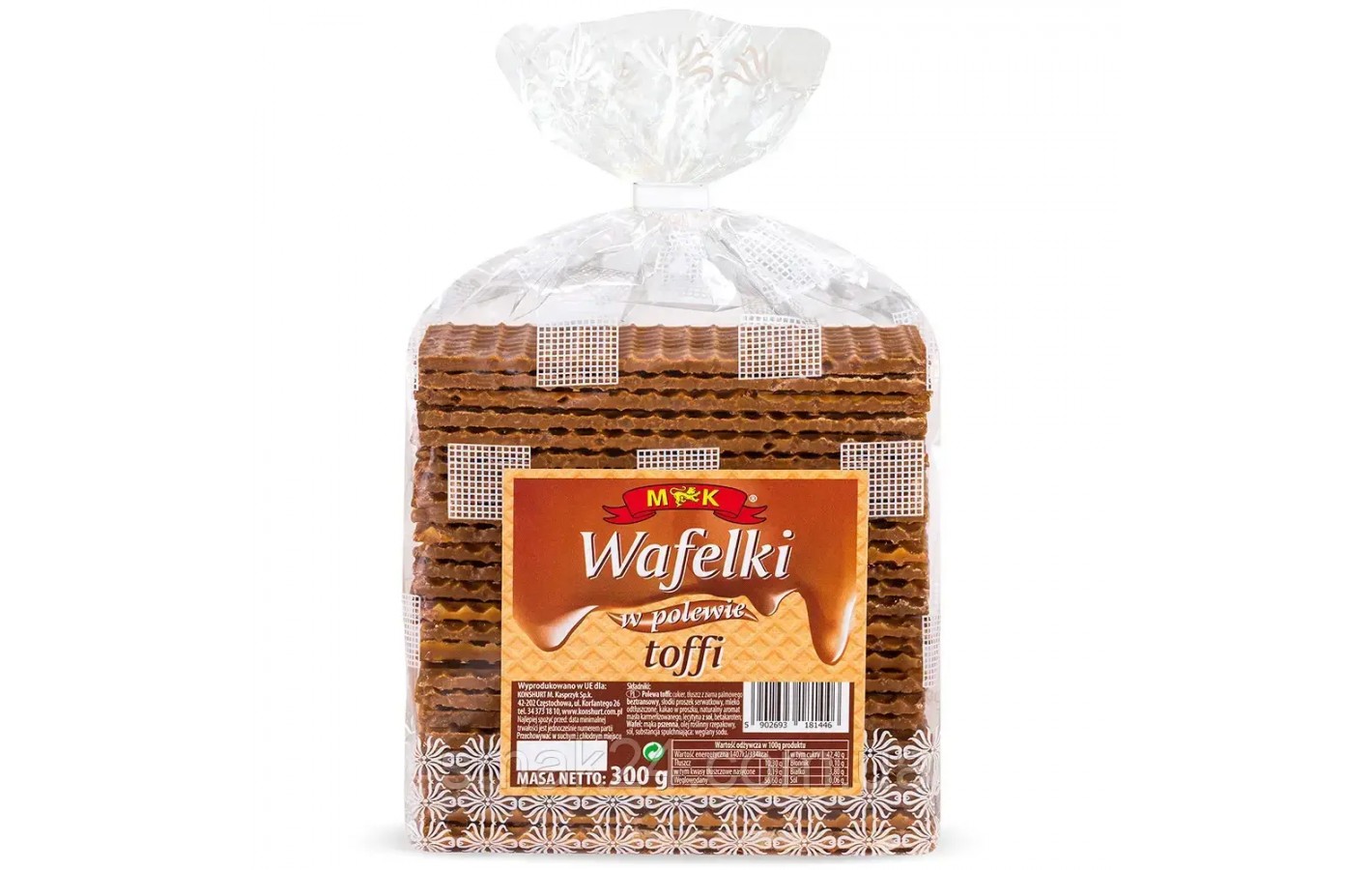 Вафли в карамельной глазури тоффи M&K Wafelki w polewie Toffi 300г Польша