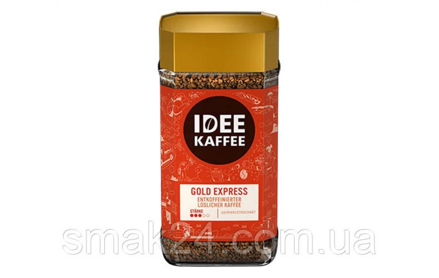 Кофе растворимый БЕЗ КОФЕИНА IDEE Caffe Gold Express Entkoffeinierter 200г Германия