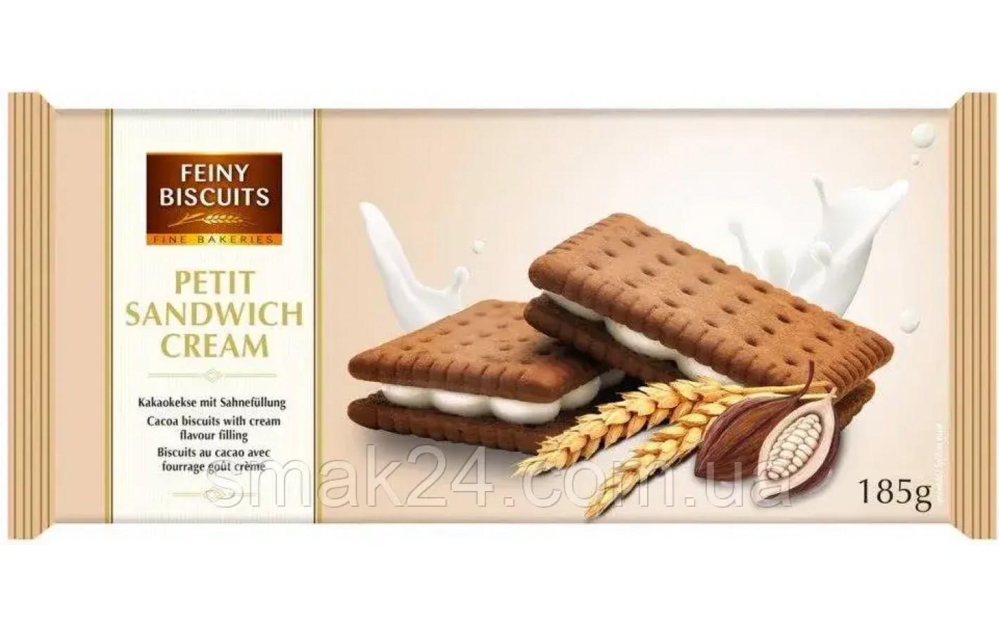 Печенье-сендвич  с какао и сливочным кремом Feiny Biscuit Petet sandwich cream 185г Австрия