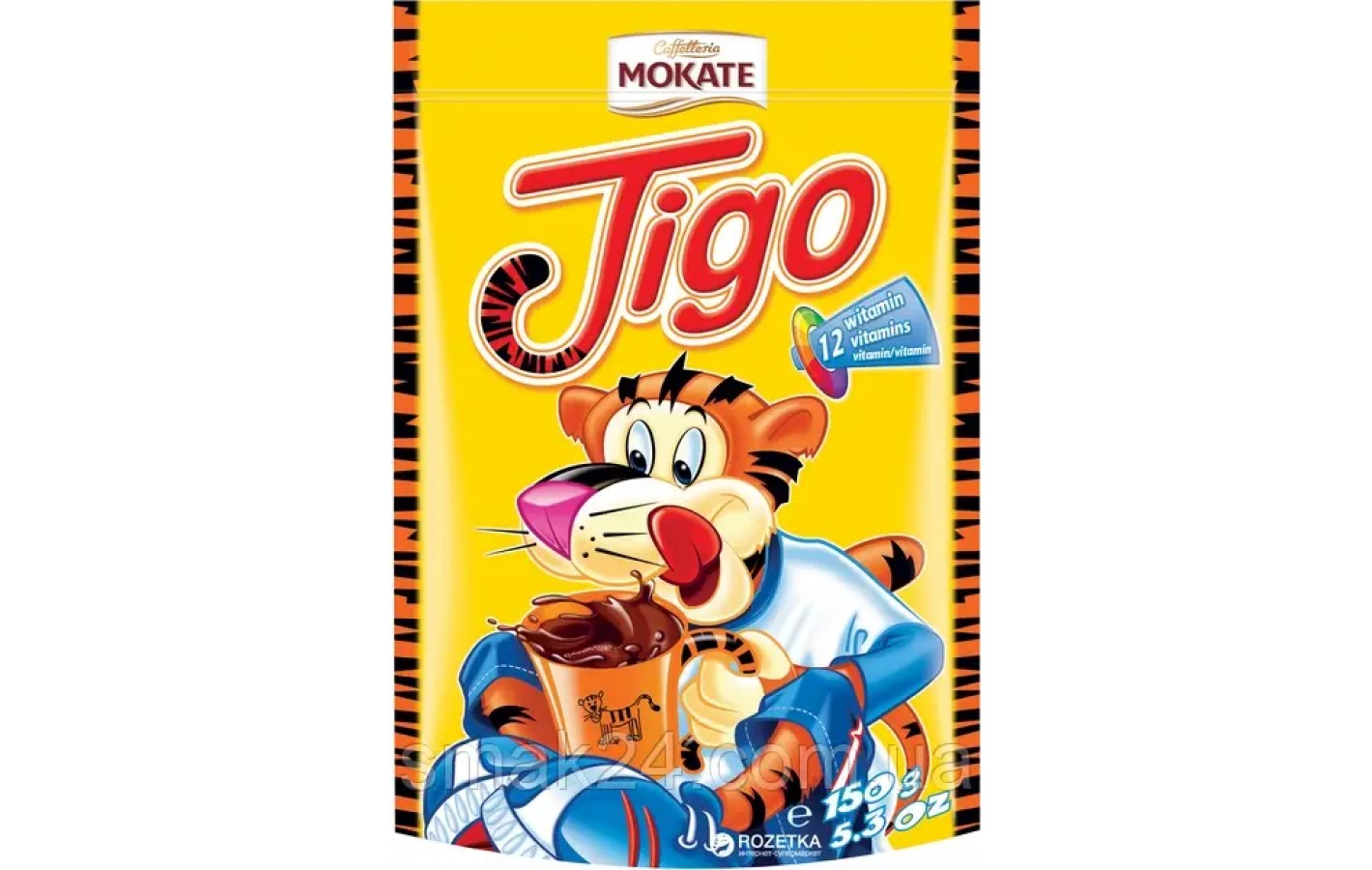 Какао-напиток растворимый с витаминами Mokate Tigo 150г Польша